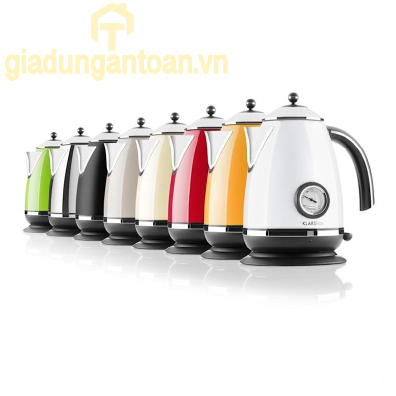 Ấm đun nước siêu tốc Klarstein Aquavita 1,7L siêu bền đẹp, nhập Đức