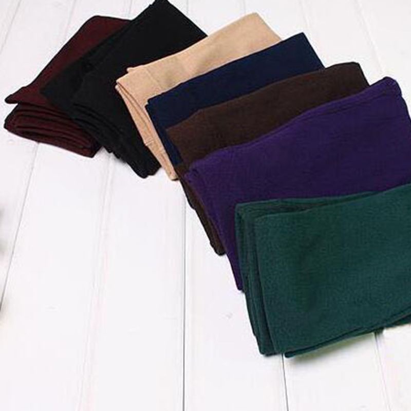 Youyo Quần Bít Tất Nhung Dày Lưng Cao Co Giãn Màu Trơn Giữ Ấm Dành Cho Nữ