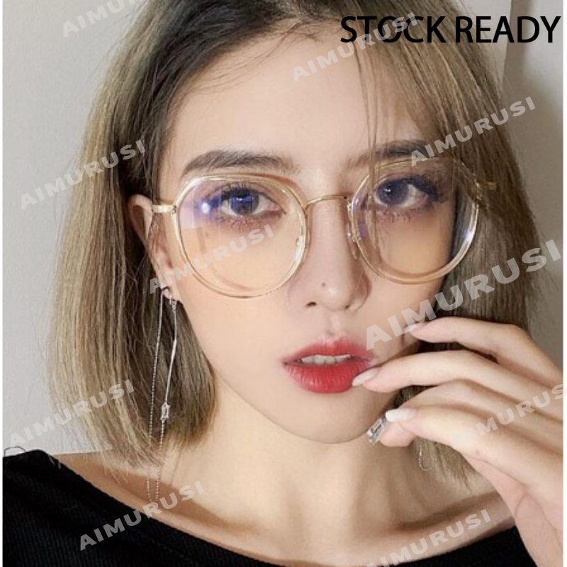 Mắt Kính Gọng Kim Loại Chống Bức Xạ Thời Trang Hàn Quốc Cho Nữ