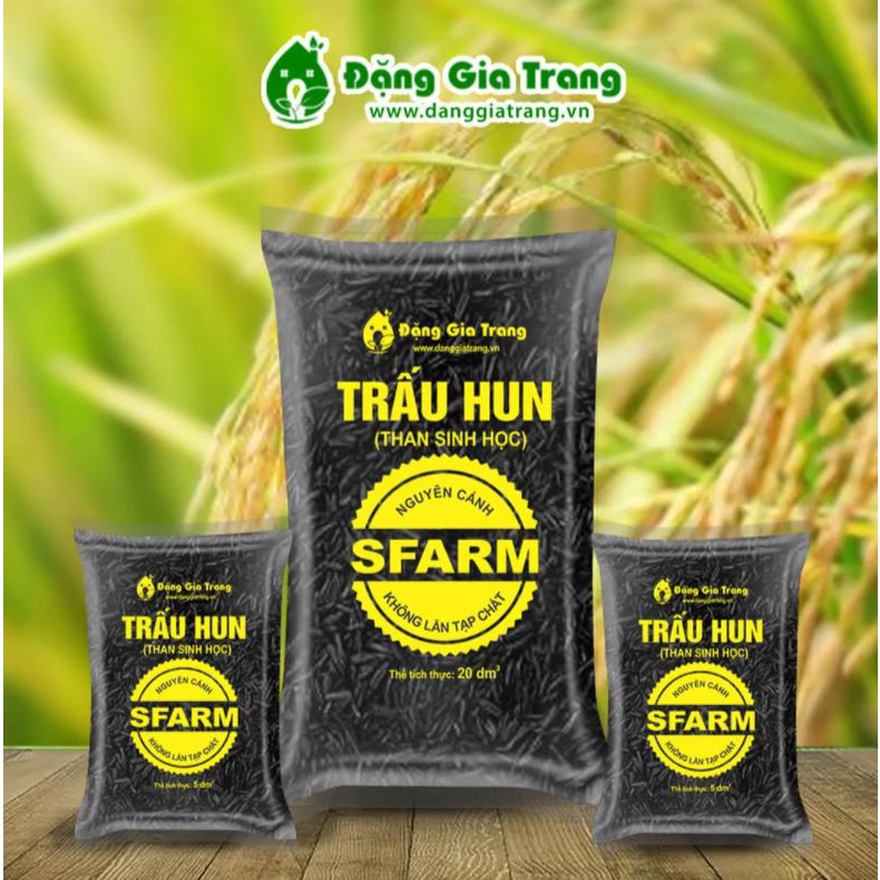 Trấu hun nguyên cánh đóng bao SFARM 20dm3