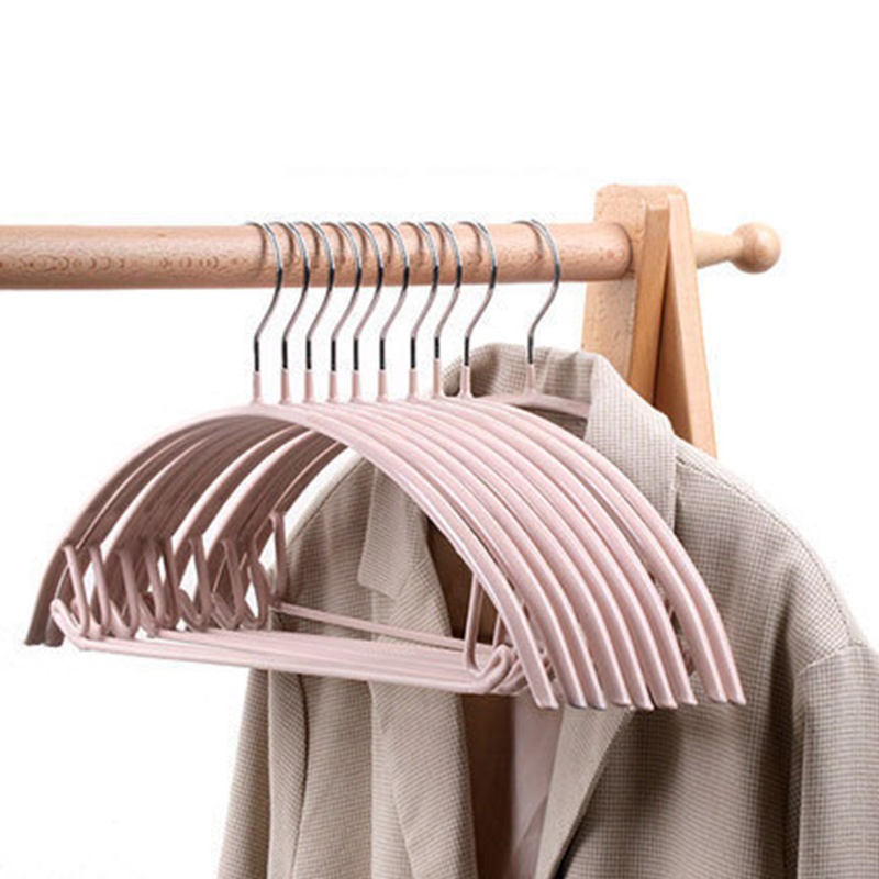 Bộ 10 Móc Treo Quần Áo Bằng Kim Loại Hình Bán Nguyệt Chống Trượt Tiện Dụng