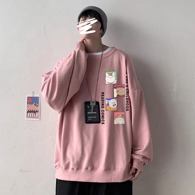 Áo Sweater Nỉ Bông Tay Dài Logo Unisex