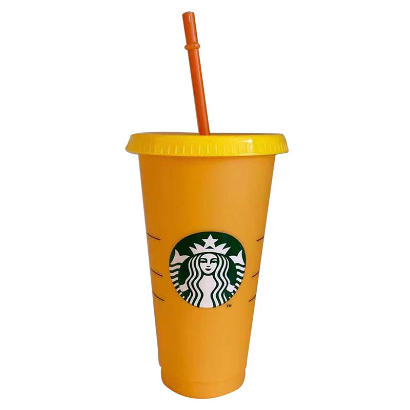 Ly Nhựa Uống Nước Starbucks Đổi Màu Có Nắp Và Có Thể Tái Sử Dụng 24Oz | BigBuy360 - bigbuy360.vn