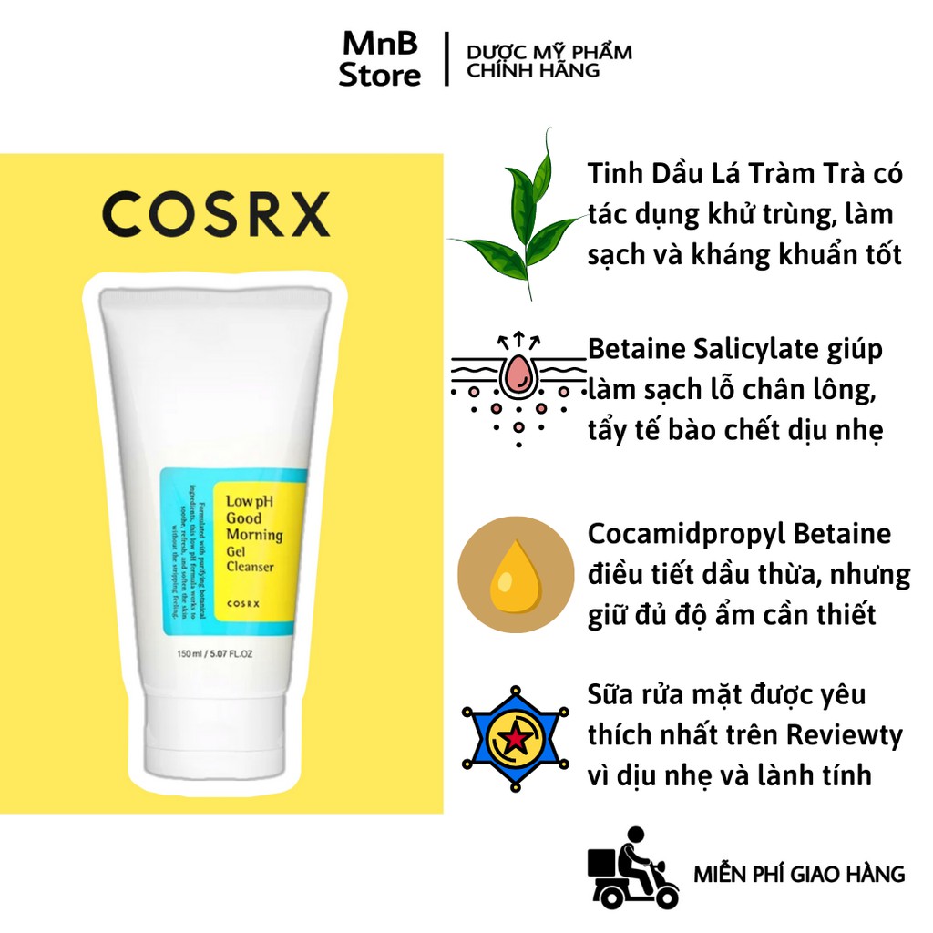 Sữa Rửa Mặt Cosrx Cosrx Low pH Good Morning Gel Cleanser 150ml