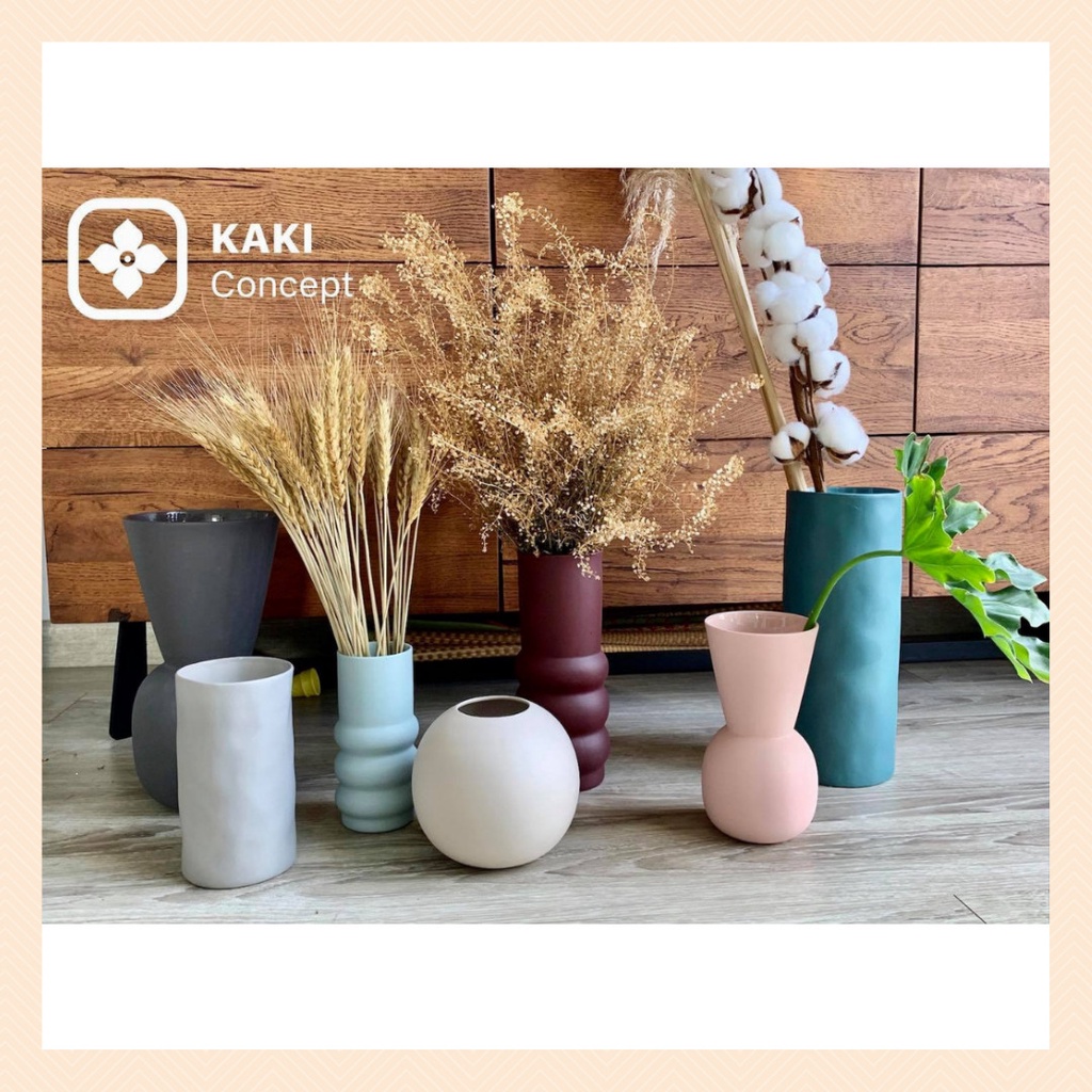 Bình hoa miệng loe trang trí phòng khách KAKI Concept