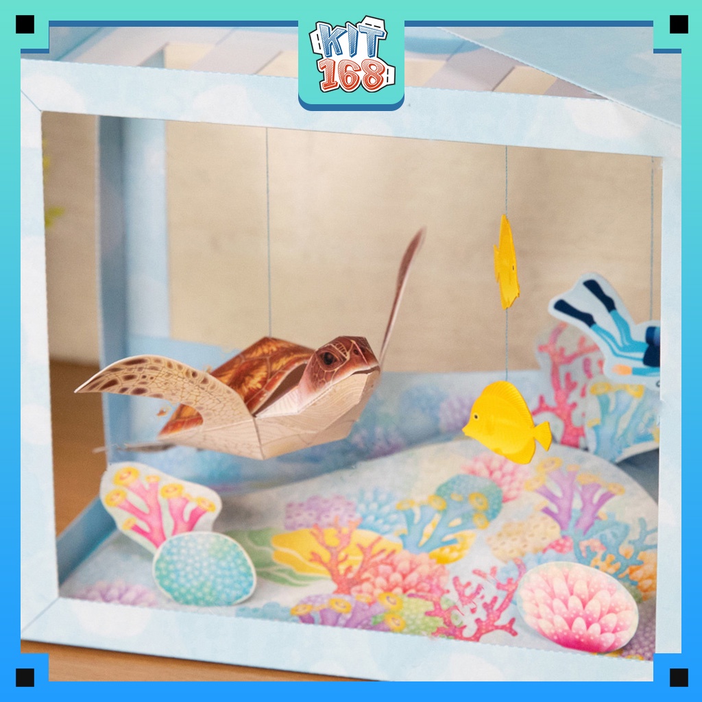 Mô hình giấy động vật Hồ đồi mồi dứa