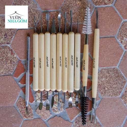 Set 11 dụng cụ làm gốm chuyên nghiệp, điêu khắc, làm đất sét, Dụng cụ đa năng, làm gốm, nặn gốm- Vườn Nhà GỐm