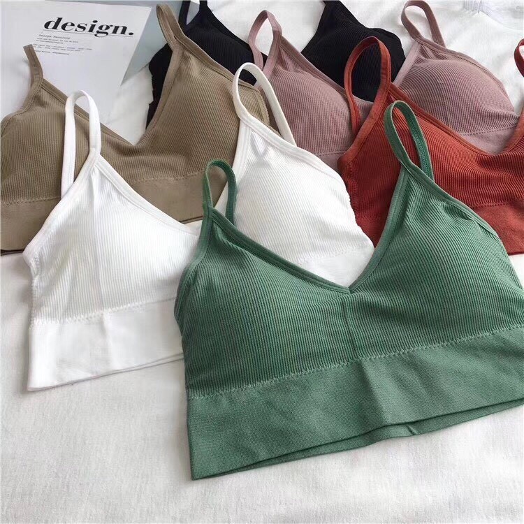 Áo Bra Nữ Cotton Tăm Khoét Lưng Chữ U Siêu Hot Loại 1