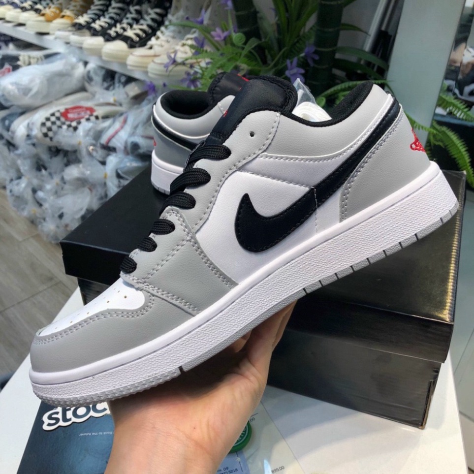 [Free Shipp] Giày JD Xám Cổ Thấp , Giày Jordan Xám Thấp Cổ Nam Nữ Full Box Bill G12