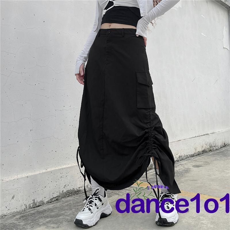 Chân Váy Midi Nhún Bèo Phong Cách Vintage Thời Trang Cho Nữ Cỡ 1O1-Harajuku