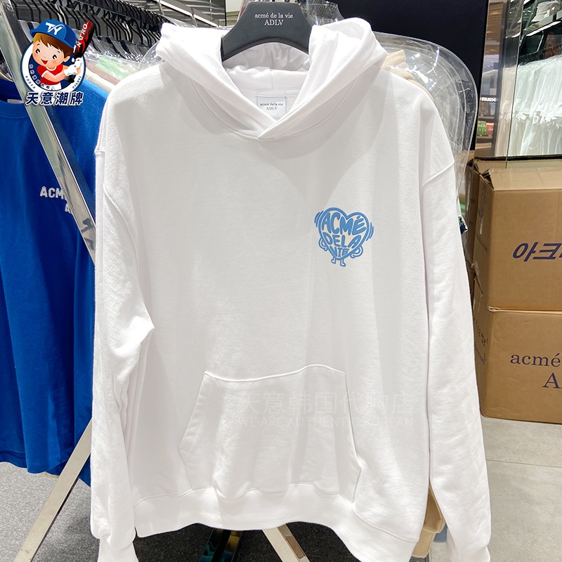 ADLV Áo hoodie họa tiết trái tim phong cách Hàn Quốc mới cho nam và nữ
