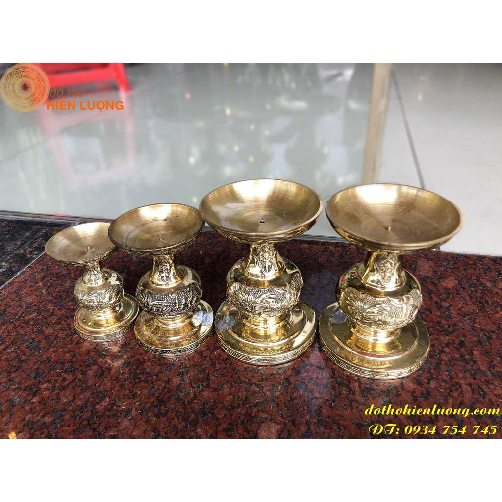 Chân Nến Thờ Bằng Đồng 10cm-11.5cm-13cm  - Chân Nến Đồng Trang Trí - Đồ Thờ Cúng