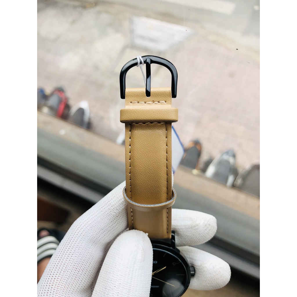 Đồng hồ nam dây da cao cấp Casio MTP VT01BL-1B Mặt đen kính khoáng Size 40mm chống nước 3 ATM Bảo hành 1 năm Hyma watch