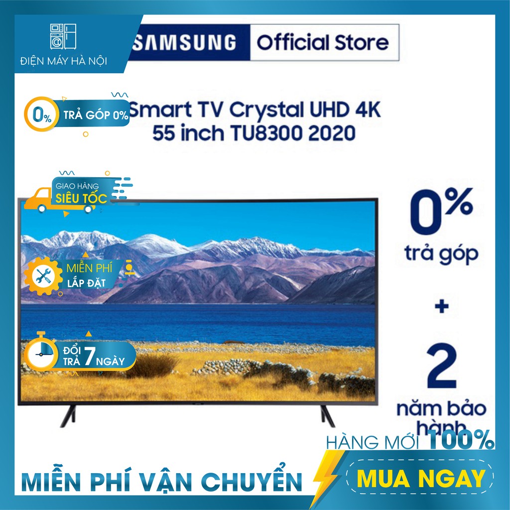 Smart Tivi Samsung Màn Hình Cong UHD 4K 55inch UA55TU8300KXXV (Điều khiển bằng giọng nói) | BigBuy360 - bigbuy360.vn