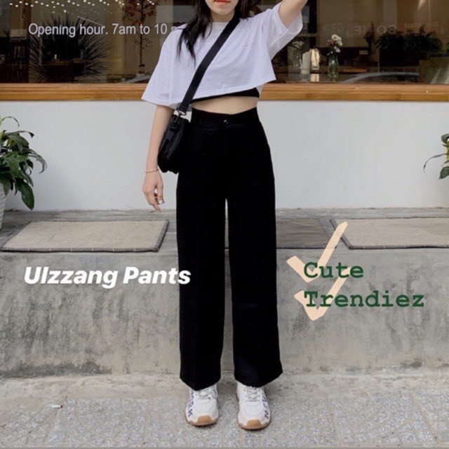 Quần ống rộng culottes xuông dài, quần lưng cao kiều Hàn Quốc cho nữ