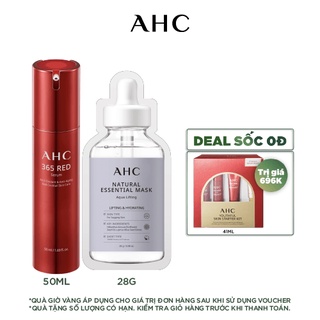 Combo Tinh Chất Chống Lão Hóa AHC 365 Red 50ml & Mặt Nạ Nâng Cơ AHC Essential Mask Aqua Lifting (1 Miếng )