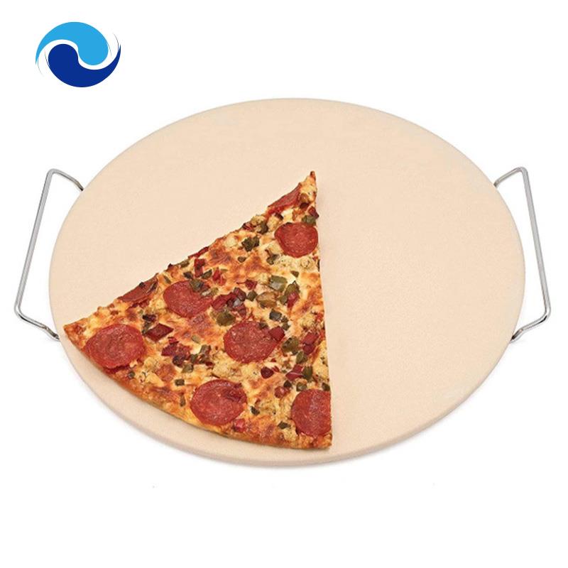 Khay đá nướng bánh pizza 13 inch có khung tiện dụng