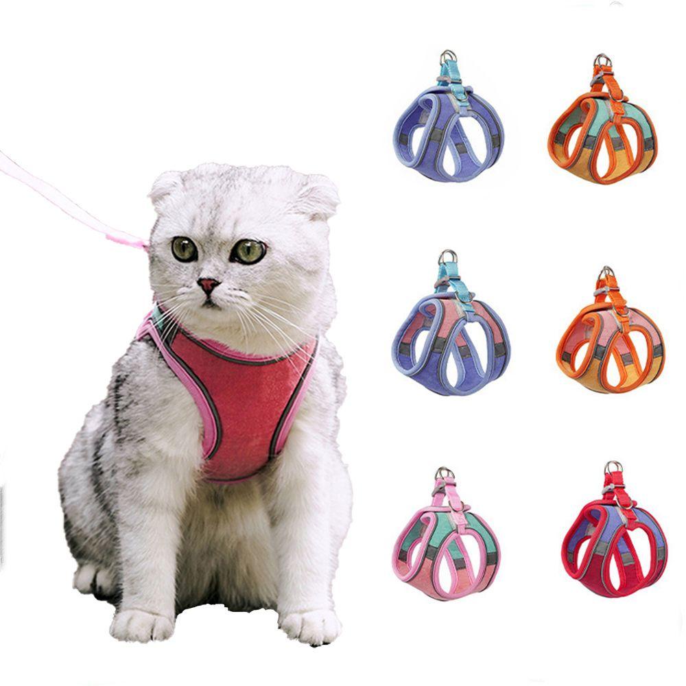 Cat Harness For Cat Puppy,Rabbit Outdoor Adjustable Soft Vest Harness Breathable Pets Vest