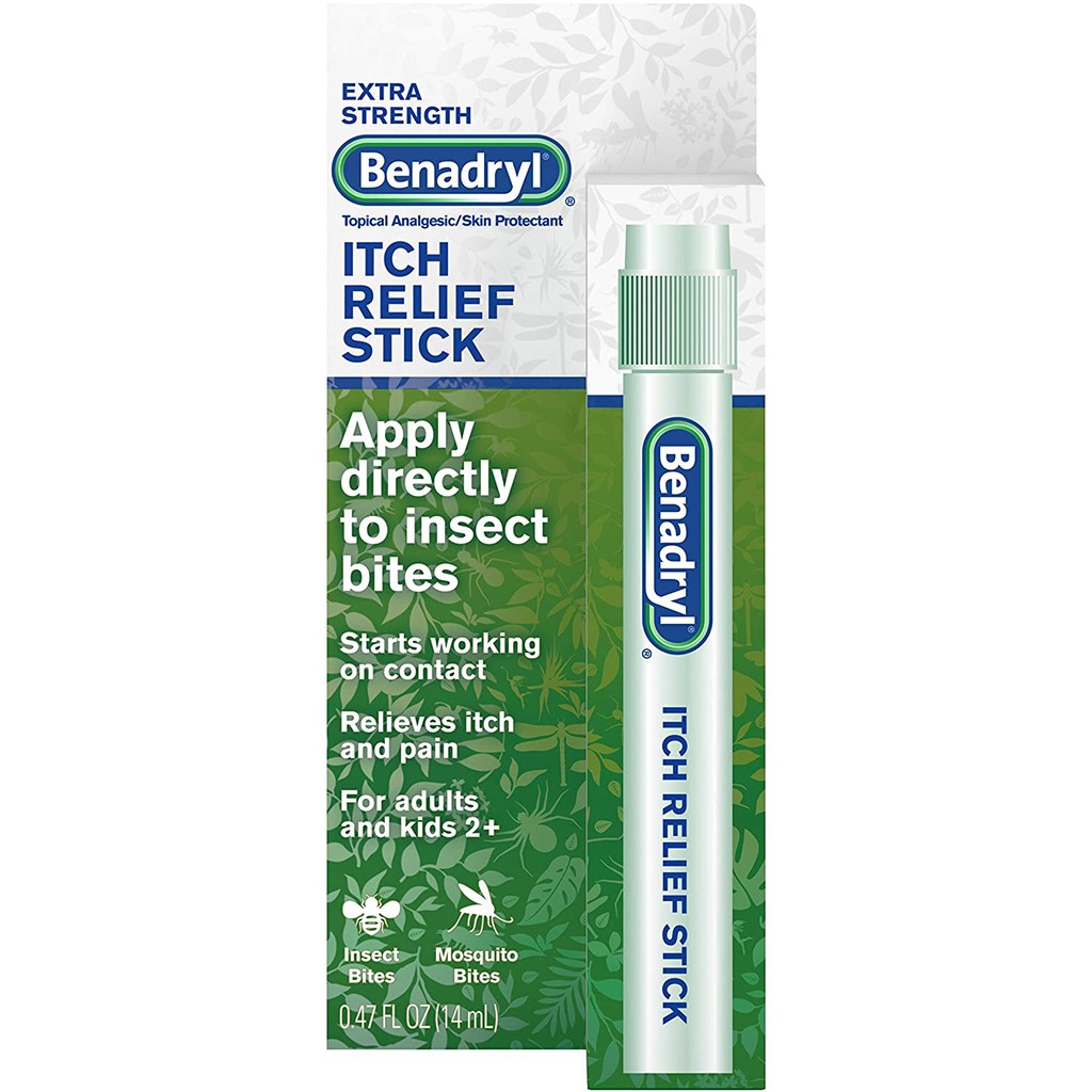 GEL LĂN GIẢM NGỨA CÔN TRÙNG CẮN Benadryl Extra Strength Itch Relief Stick, Topical Analgesic for Pain & Itch, 1