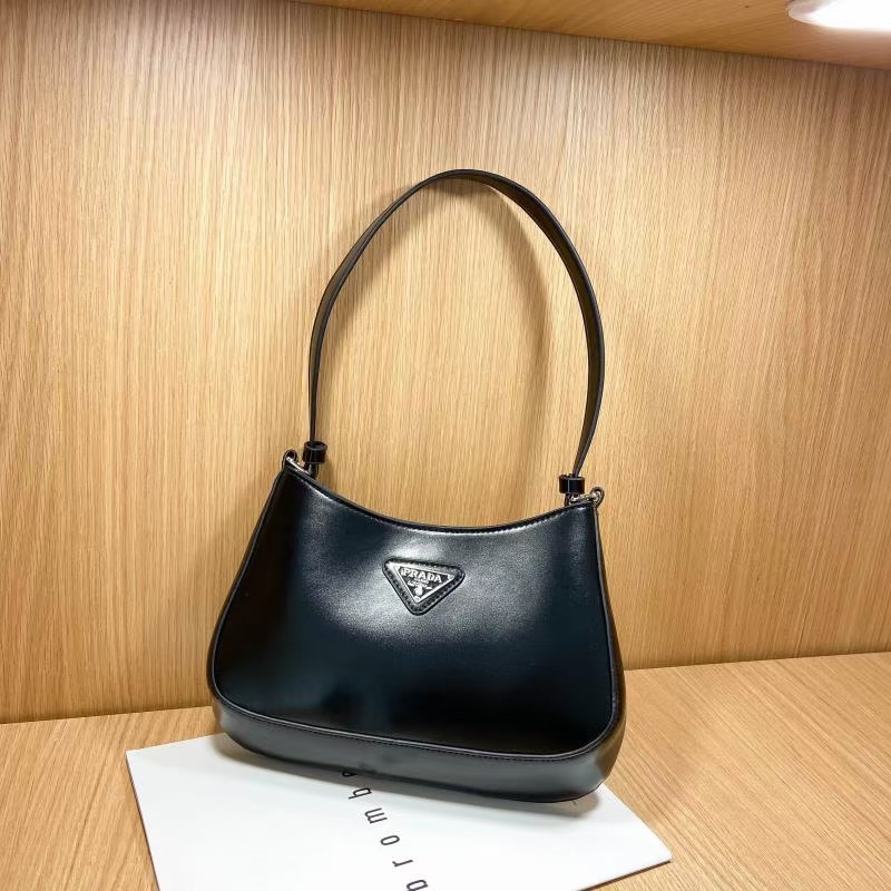 PRADA Retro Phụ Nữ Túi Xách PU Leather Shopping Shoulder Bag Totes Ladies Elegant Solid Color Casual Baguette Bag