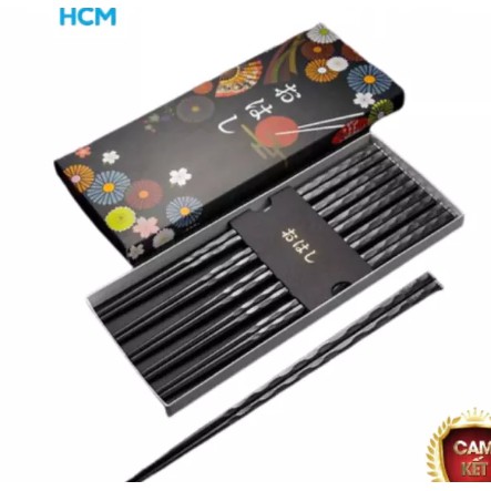 [Giao hàng HCM - 4h ] Combo Set 5 Đôi Đũa Chống Trơn Chống Nấm Mốc Cao Cấp với Dao sứ 16cm Nhật Bản