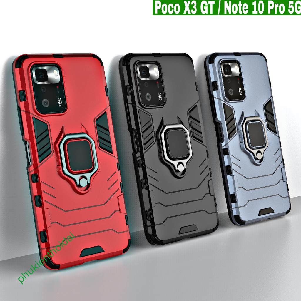 Ốp lưng Poco X3 NFC / Poco X3 Pro / Poco X3 GT / Poco X4 Pro 5G Iron Man Iring chống sốc giá đỡ xem phim cao cấp cao cấp