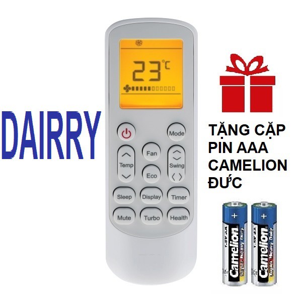 Remote điều khiển máy lạnh DAIRRY mẫu 1 - Điều khiển điều hòa DAIRRY mẫu 1