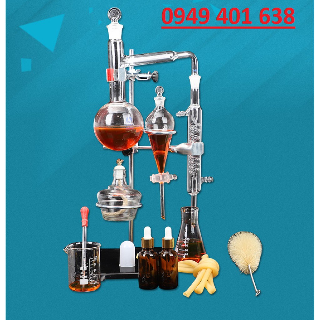 Bộ chưng cất tinh dầu, nước cất 500ml -1000ml