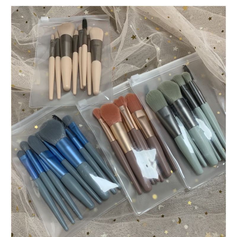 Bộ Cọ Gồm 8 Cây Tặng Kèm Túi Zip Vintage