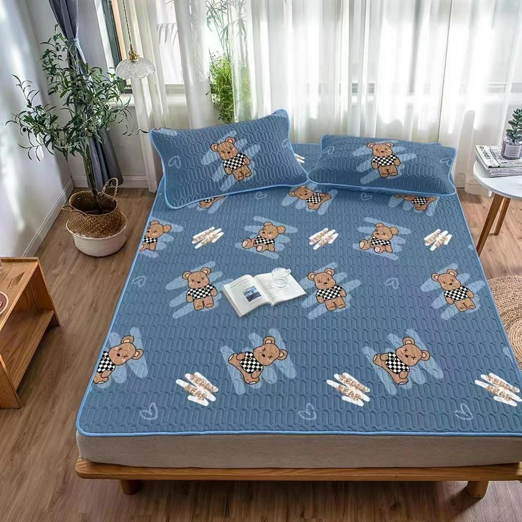Chiếu điều hoà cao su non 3D chống nóng lưng kèm 2 vỏ gối nằm