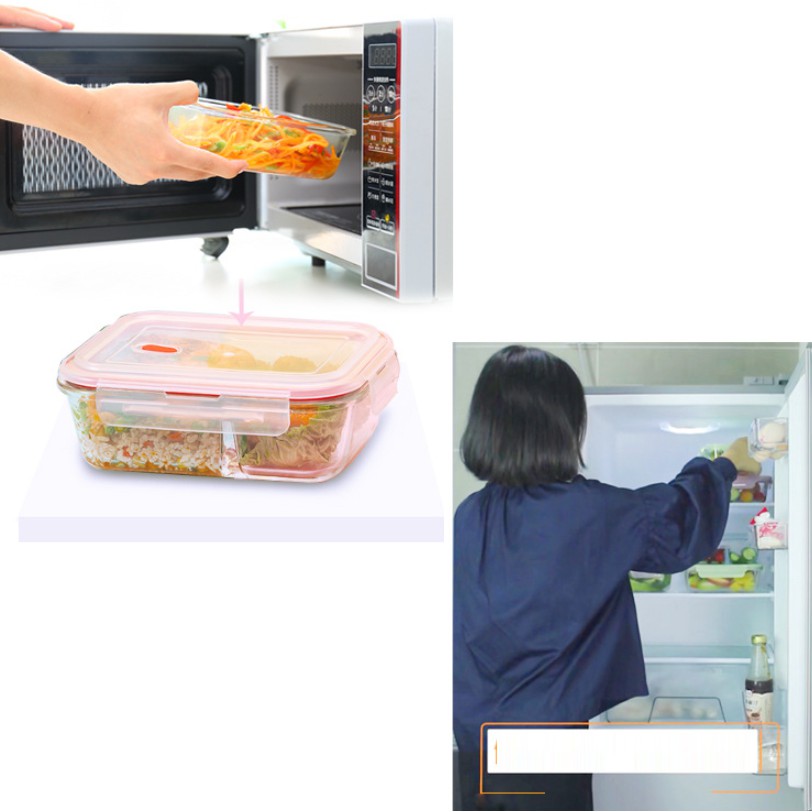 COMBO BỘ HỘP CƠM VĂN PHÒNG THỦY TINH GIỮ NHIỆT CHỊU NHIỆT ĐA CHỨC NĂNG KÈM TÚI VÀ ĐŨA THÌA