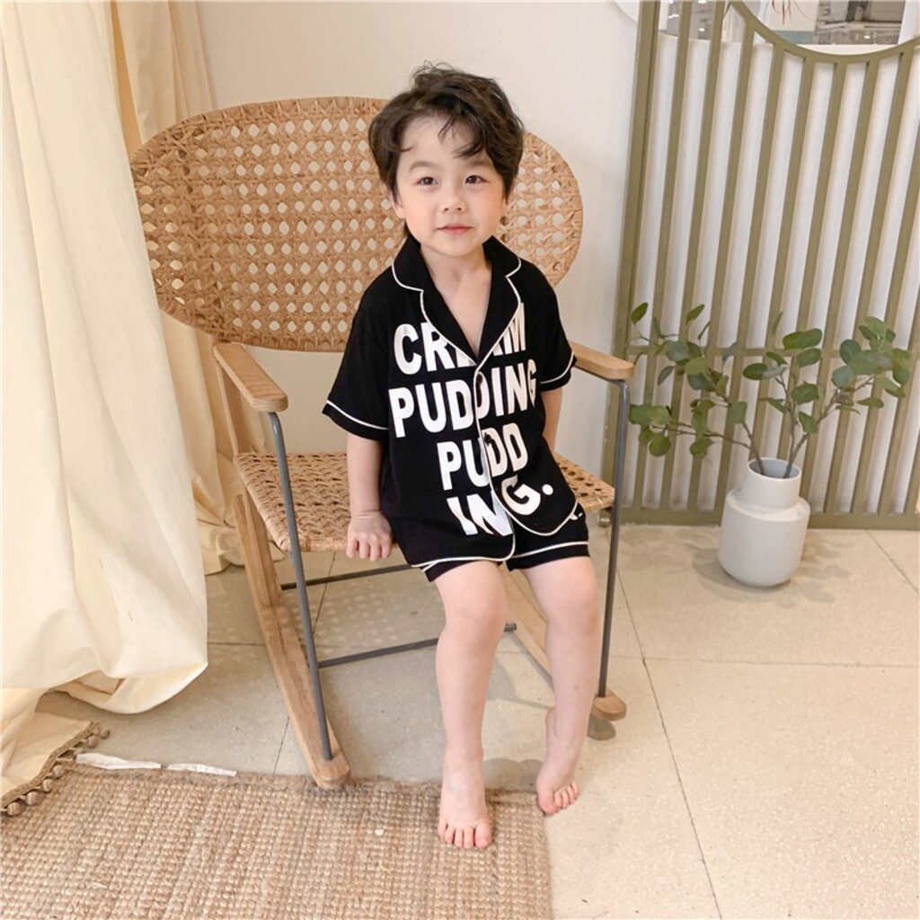 Pijama cho bé cộc tay in chữ cho bé từ 6-28Kg, Bộ đồ ngủ dài tay cho bé trai và bé gái mặc đều xinh