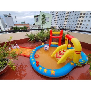 Bể phao cầu trượt bowling 53068