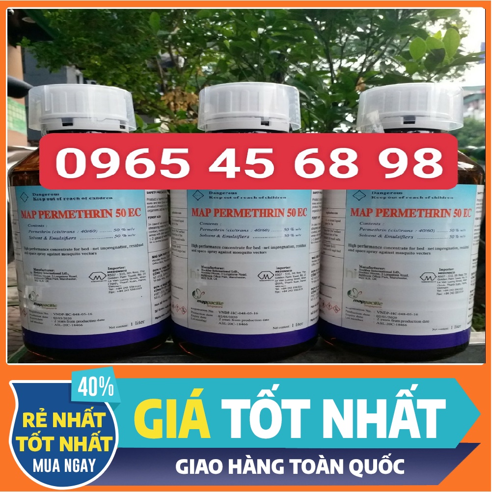 (Tặng 2 gói thuốc chuột dạng thóc)Thuốc Diệt Muỗi PERMETHRIN 50EC Nhập Khẩu 100% ANH QUỐC 1000ml