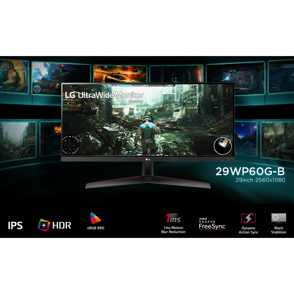 Màn hình máy tính LG 29WP60G-B 29 inch 21:9 UltraWide WFHD IPS 75hz HDR FreeSync 2021 mới nhất - Chính Hãng
