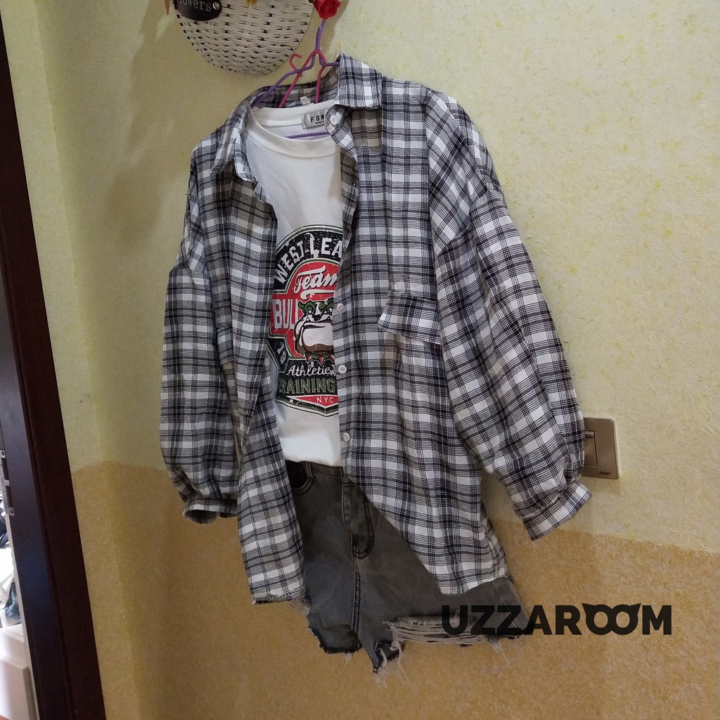Áo khoác Caro mỏng thu Oversize 3 màu ống rộng - Áo oversize, Áo ulzzang | BigBuy360 - bigbuy360.vn