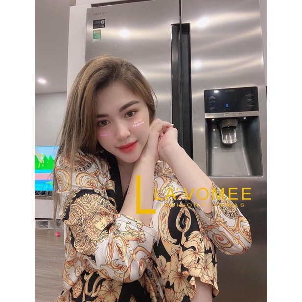 Set đồ ngủ lụa xước VS cổ V siêu sang hàng loại 1 mềm mịn