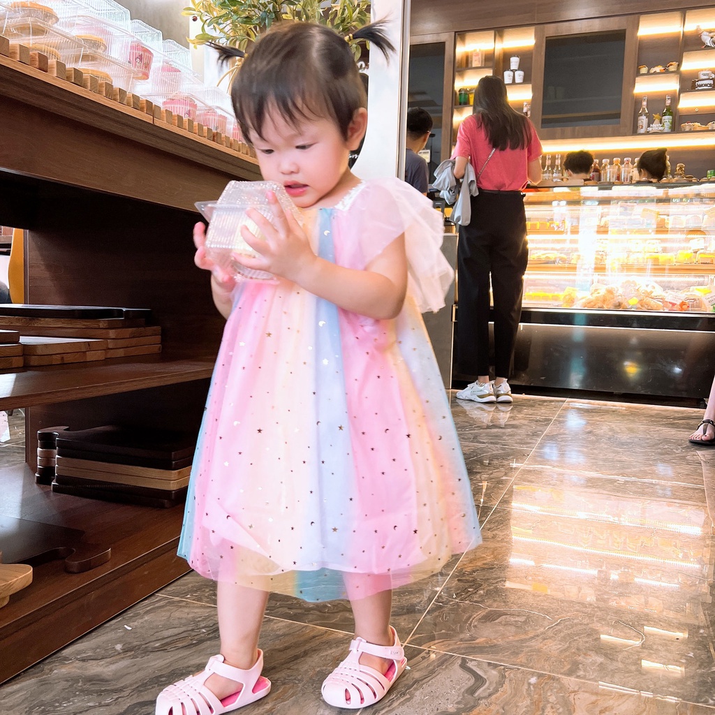 Váy Bé Gái, Đầm Bé Gái Dáng Công Chúa 2 Lớp Cho Bé Từ 1-6 tuổi Hapykids V017