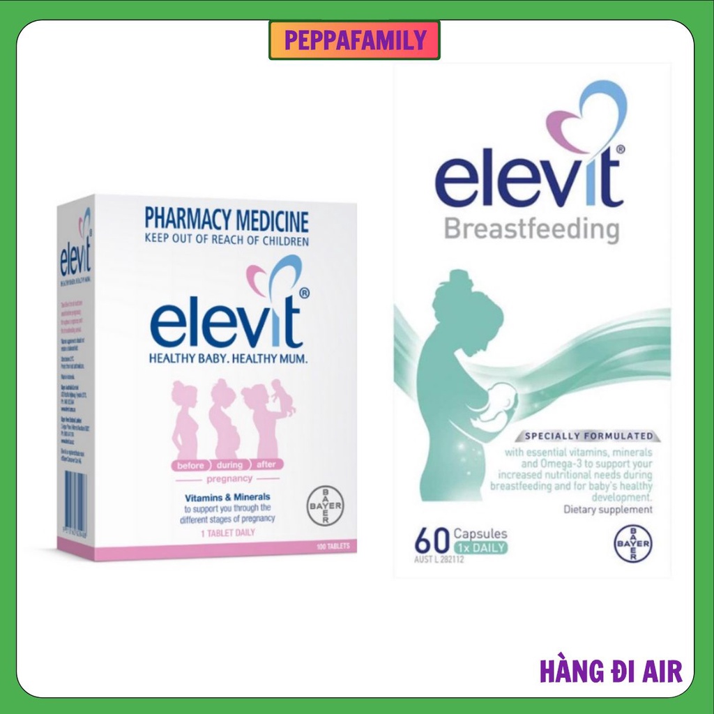 Elevit Trước Bầu Và Elevit Bú, Vitamin Tổng Hợp Elevit Cho Bà Bầu Trước Và Sau Sinh (Hàng Air Úc)