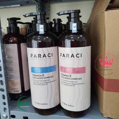 Dầu Gội Xả FARACI VITAMIN E 750ml. Phục Hồi,Chống Rụng, Kích Thích Mọc Tóc Siêu Mềm Mượt. Hàng Chính Hãng Cao Cấp