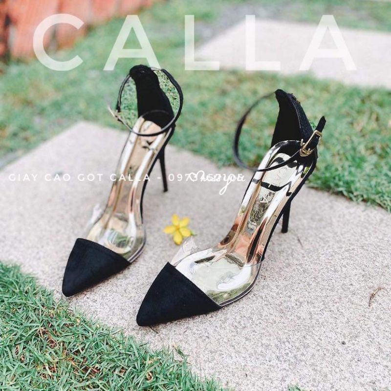 Giày cao gót quai hậu bít mũi mica CALLA