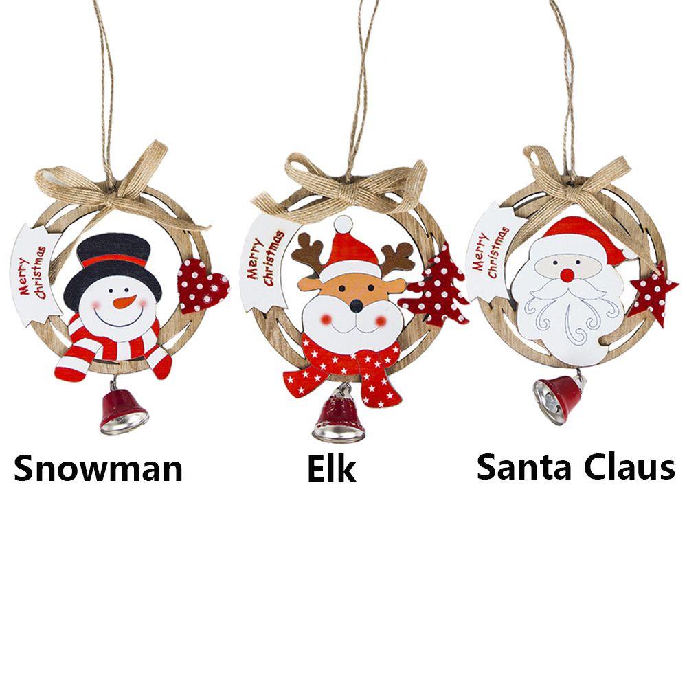 ZAIJIE24 Phụ Kiện Treo Trang Trí Giáng Sinh Bằng Gỗ Hình Người Tuyết DIY