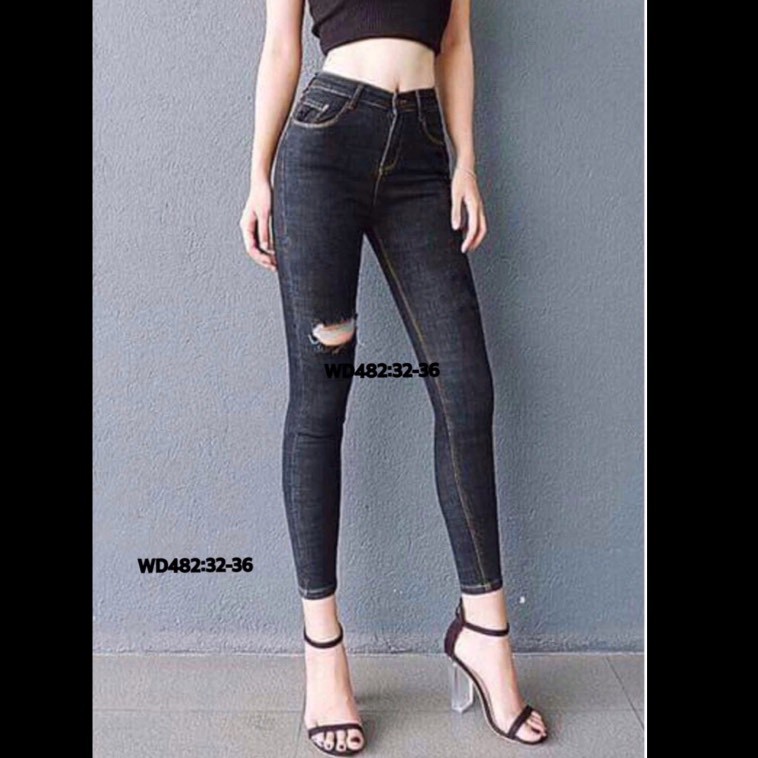 Quần Jean Nữ Bigsize size 30-35 GD-02-Đen Kim Fashion