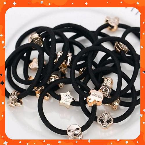 Chun Buộc Tóc Dây Đen Hàn Quốc - Nhiều Họa Tiết