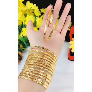 Bộ 7 vòng ximen KHÓA VÀNG THẬT không sợ lửa bọng nhẹ dẻo thiết kế Minh Quang