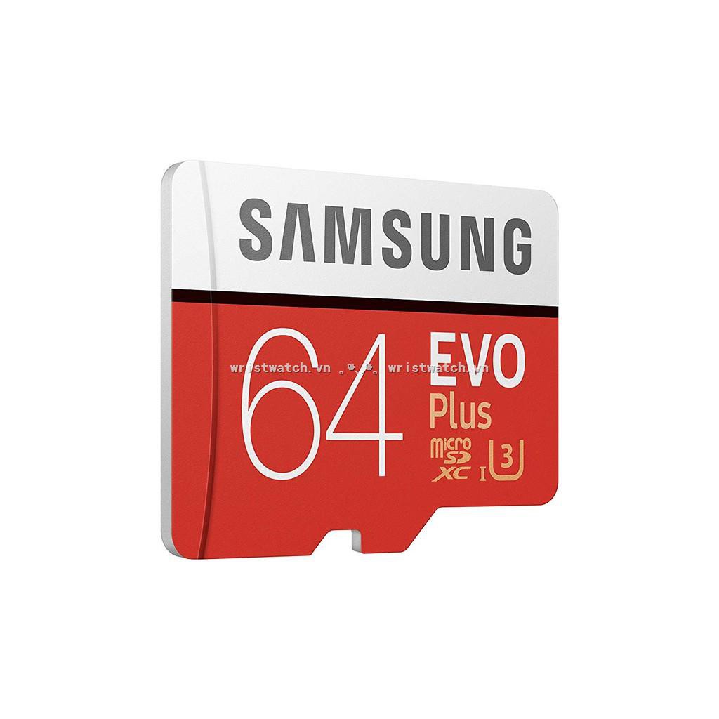 wrwa Thẻ Nhớ SamSung 80MB/S 64GB EVO Plus 10 Micro SDXC 64GB Kèm Đầu Chuyển Đổi Thẻ Nhớ