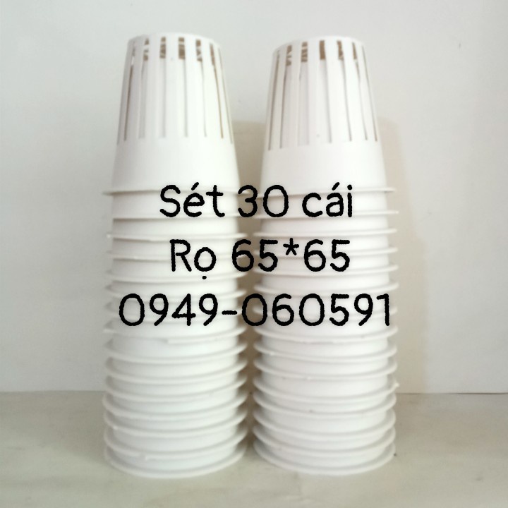 Rọ trồng rau thủy canh khí canh - Bộ 30 cái rọ nhựa phi 65mm