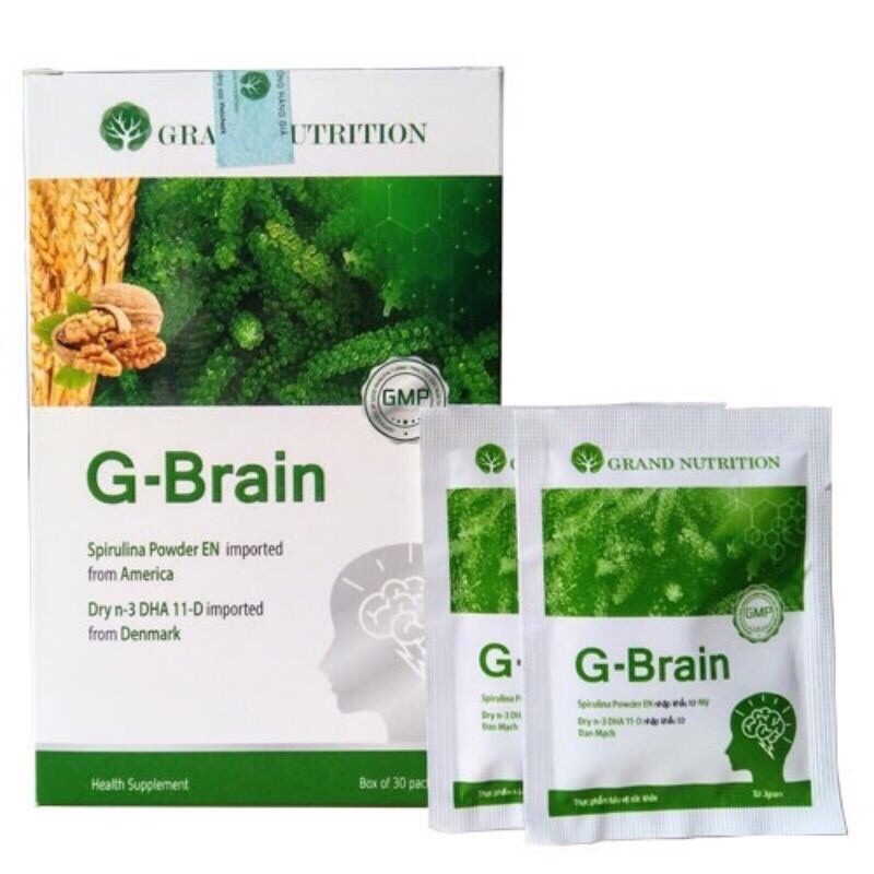 [ CHÍNH HÃNG + QUÀ TẶNG ] G-Brain Hỗ trợ phát triển Trí Não, tăng cường hệ Miễn Dịch cho Trẻ- Hộp 30 gói