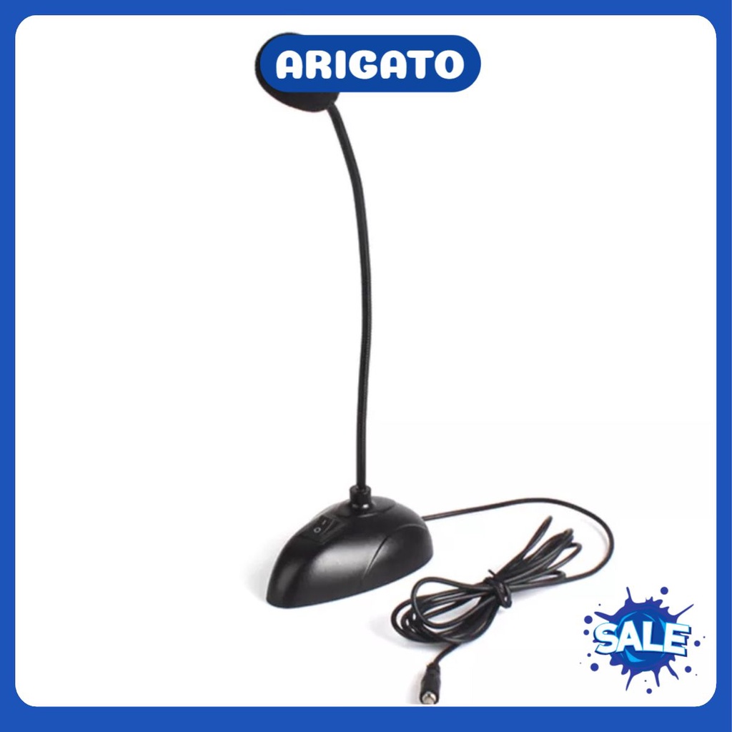 Micro cài áo thu âm mini Micro để bàn giá rẻ hỗ trợ học online đầu cắm 3.5mm cho PC Laptop Arigato