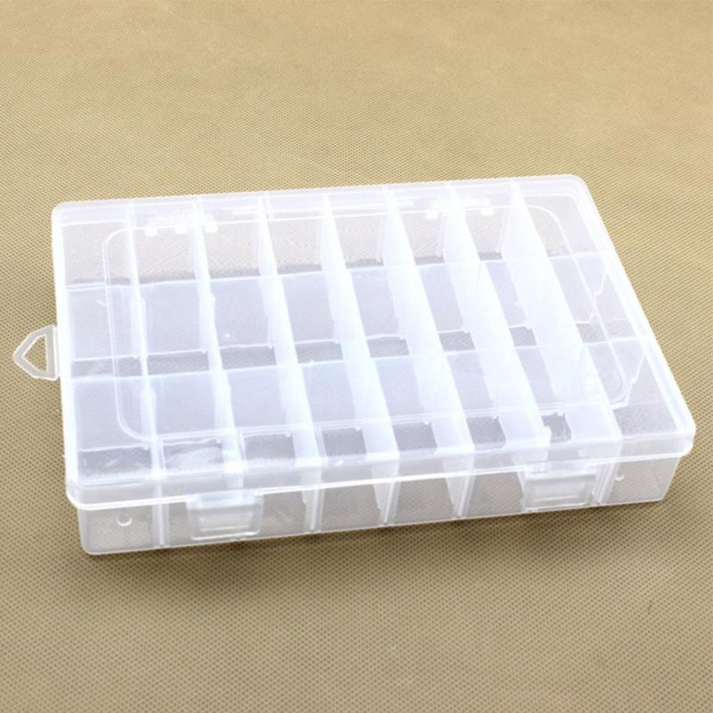 Hộp Đựng Trang Sức 24 Ngăn Bằng Nhựa Trong Suốt Tiện Dụng